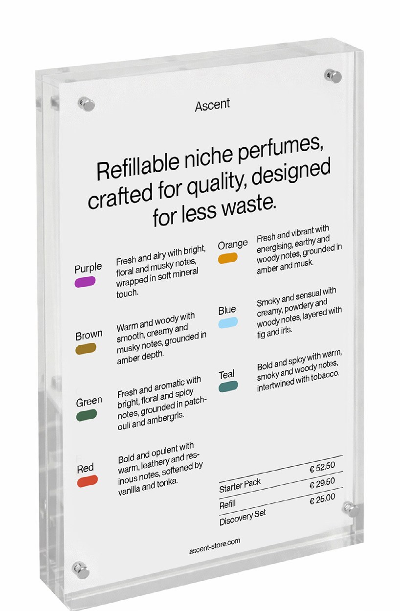 Ascent scent descriptions, with or without price list